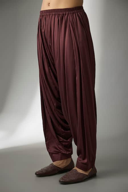 SALIL BHATIA Wine , Modal, Satin, Chanderi Ainaa Mahal Pure Work Kurta Set Online at Aza Fashions SALIL BHATIA_Wine , Modal, Satin, Chanderi Ainaa Mahal Pure Work Kurta Set _Online_at_Aza_Fashions