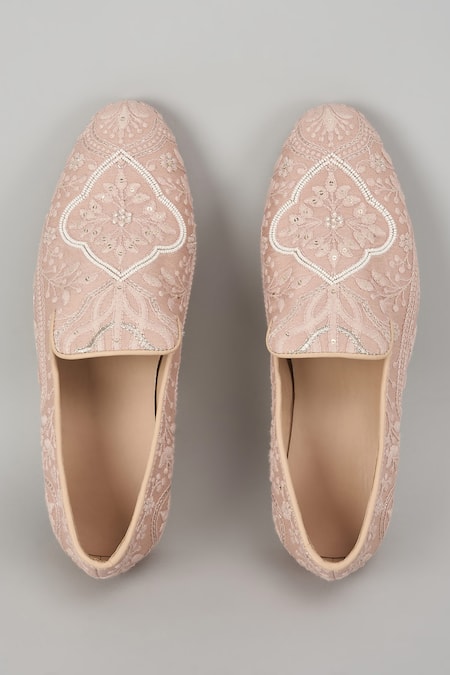 SALIL BHATIA Taj Mahal Sequin & Pearl Embellished Loafers 