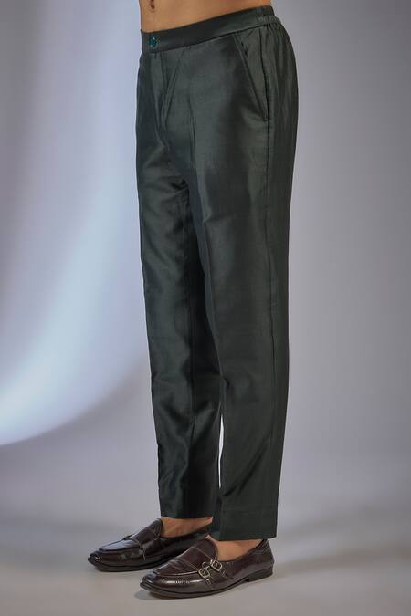 SALIL BHATIA Green Chanderi Silk Sequins Reet Mahal Embellished Sherwani Jacket Set Online at Aza Fashions SALIL BHATIA_Green Chanderi Silk Sequins Reet Mahal Embellished Sherwani Jacket Set _Online_at_Aza_Fashions