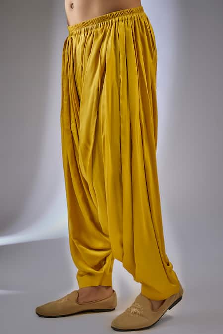 SALIL BHATIA Mustard Modal, Satin Embroidery, Sequins Bahaar Mahal Embellished Kurta Set Online at Aza Fashions SALIL BHATIA_Mustard Modal, Satin Embroidery, Sequins Bahaar Mahal Embellished Kurta Set _Online_at_Aza_Fashions