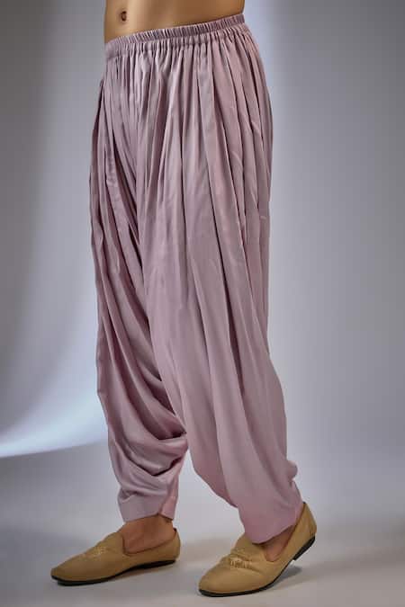 SALIL BHATIA_Lilac Modal, Satin Embroidery, Sequins Gulab Boota Embellished Kurta Set _Online_at_Aza_Fashions