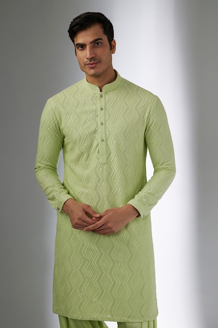 Buy SALIL BHATIA Lime Georgette, Modal, Satin Sequins, Anmol Mahal Embellished Kurta Set Online at Aza Fashions Buy_SALIL BHATIA_Lime Georgette, Modal, Satin Sequins, Anmol Mahal Embellished Kurta Set _Online_at_Aza_Fashions