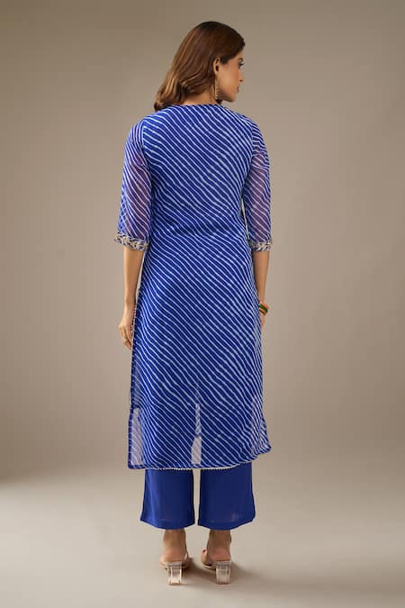 Samyukta Singhania Leheriya Georgette Embroidered Kurta Set 