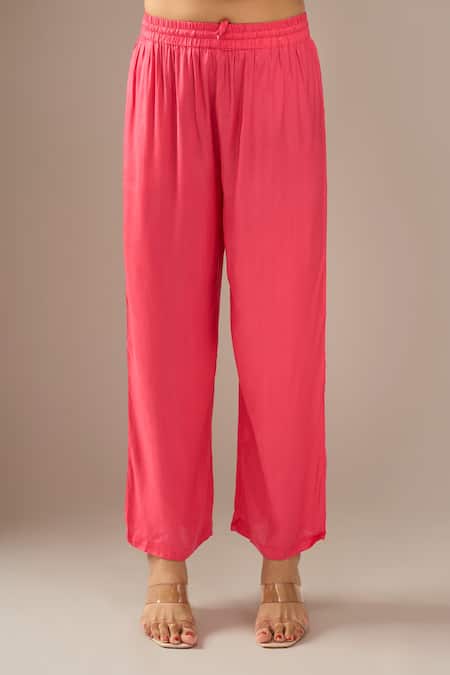 Samyukta Singhania_Coral Georgette, Shantoon, Chiffon Embroidery, Sequins, Leheriya And Kurta Set _Online_at_Aza_Fashions