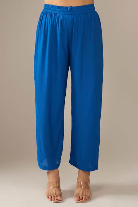 Shop_Samyukta Singhania_Multi Color Dupion, Silk, Shantoon Embroidery, Chevron Pattern Kaftan With Pant _Online_at_Aza_Fashions