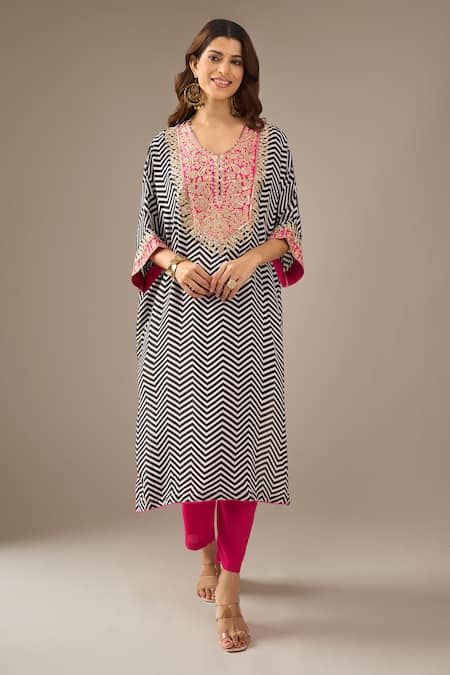 Samyukta Singhania Chevron Print Kaftan & Pant Set 