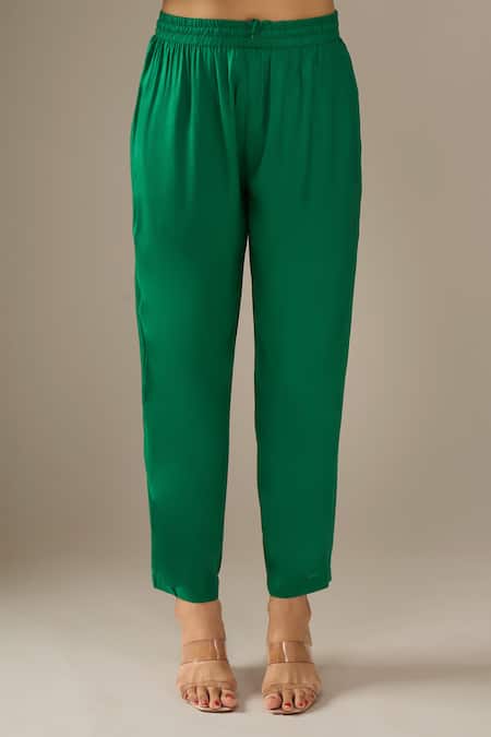 Samyukta Singhania_Green Georgette, Shantoon Gota Patti, Zari, Mothra Embroidered Shrug And Kurta Set _Online_at_Aza_Fashions