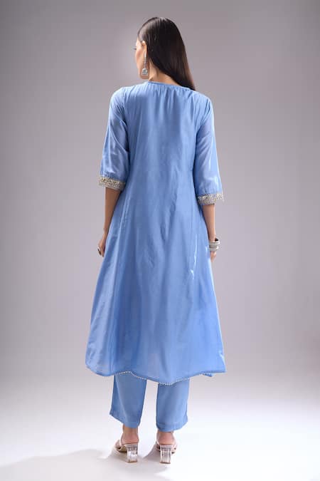 Samyukta Singhania Gota Patti Embroidered Chanderi Anarkali Suit Set