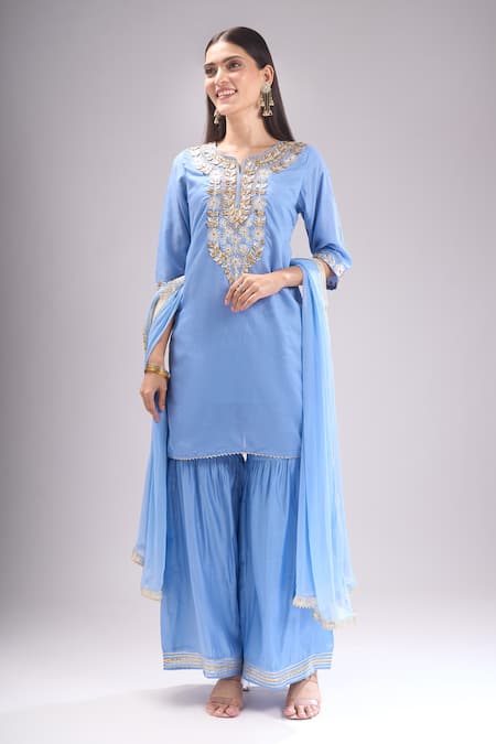 Samyukta Singhania Gota Patti Embroidered Kurta Sharara Set 