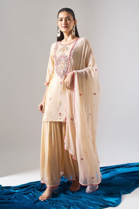 Samyukta Singhania Embroidered Kurta Sharara Set 