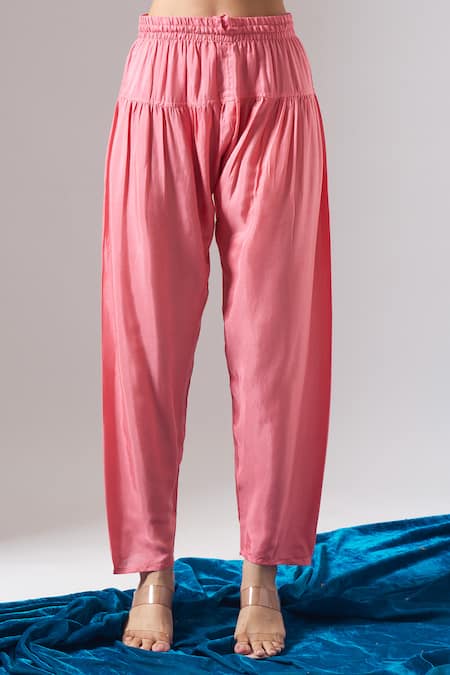 Samyukta Singhania_Rose Gold Tissue, Shantoon, Chiffon Embroidery, Mirrors, Thread And Kurta Set _Online_at_Aza_Fashions