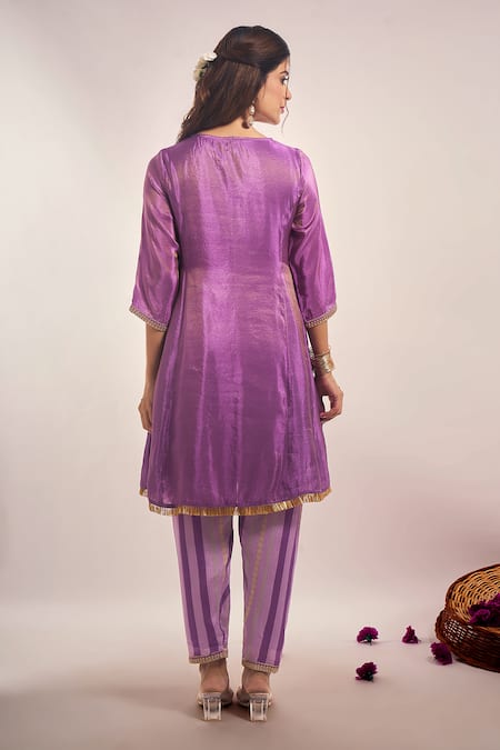 Samyukta Singhania Shimmer Tissue Zari Dori Embroidered Kurta Set