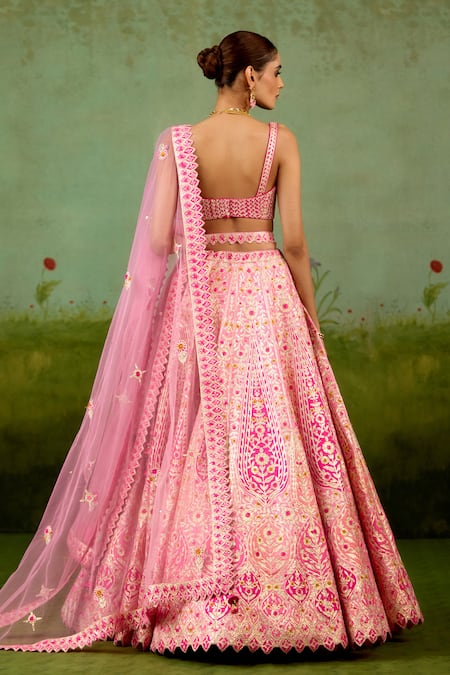 Shyam Narayan Prasad Thread Embroidered Lehenga Set 
