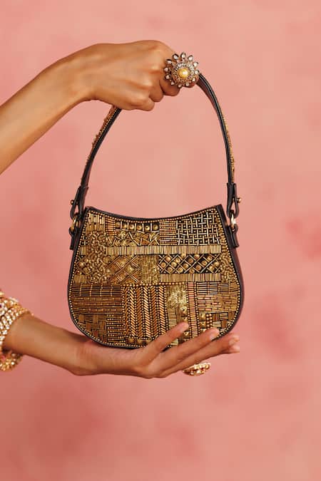 The Leather Garden Shaam Hand Beaded Embroidered Bag 