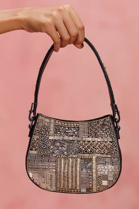 The Leather Garden Shaam Hand Beaded Embroidered Bag 
