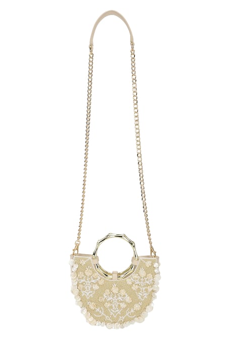 The Leather Garden Khwab Half Moon Clutch Bag 