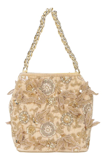 The Leather Garden Seher Blush Embroidered Potli Bag 