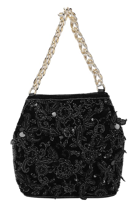 The Leather Garden Seher Black Handcrafted Potli Bag 