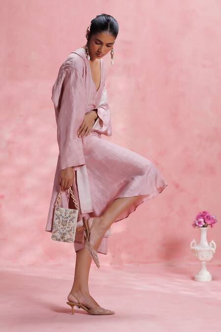 Buy_The Leather Garden_Ivory Embroidery, Metallic Thread, Beads Sukoon Bag _Online_at_Aza_Fashions