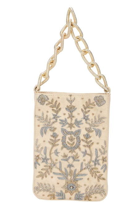 The Leather Garden Sukoon Embroidered Ivory Bag 