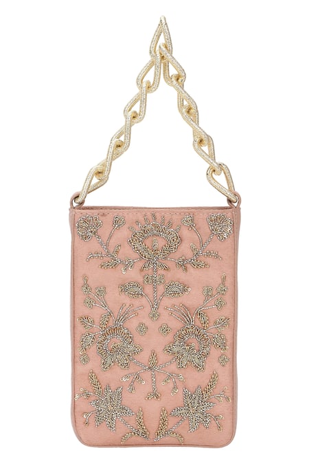 Shop_The Leather Garden_Blush Embroidery, Beads, Sequins Sukoon Bag 