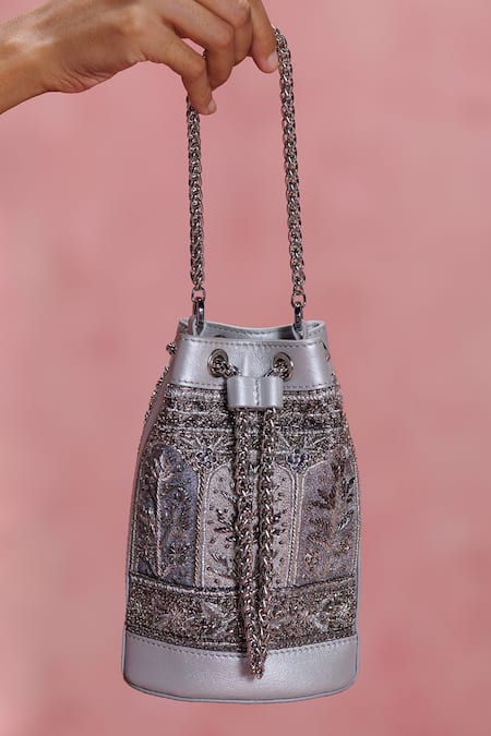 The Leather Garden Sitara Zari Embroidered Potli 
