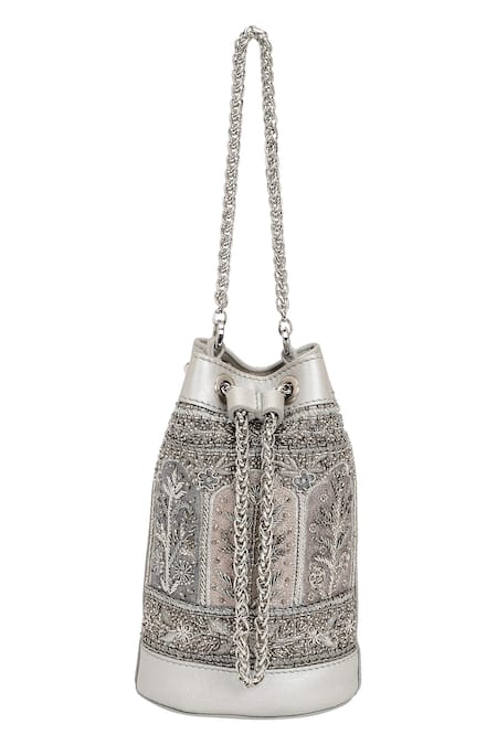 The Leather Garden Sitara Zari Embroidered Potli 