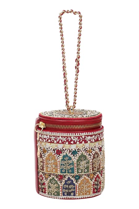 The Leather Garden Raaz Barrel Embroidered Bag 