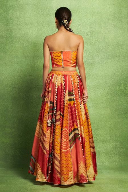 Vedika M Floral Abstract Printed Lehenga Set 