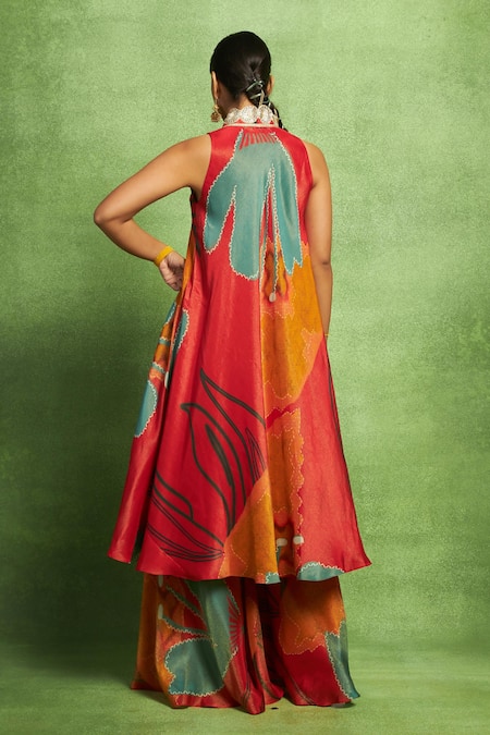 Vedika M Abstract Floral Print Kurta Set 