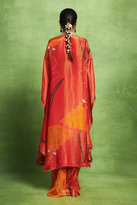 Vedika M Abstract Floral Printed Jacket & Skirt Set 