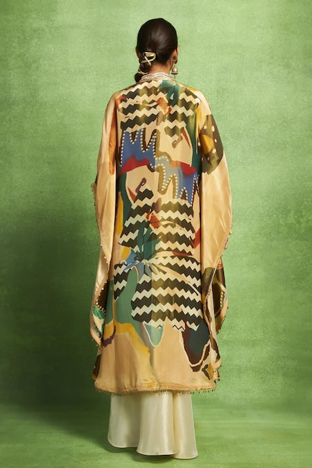 Vedika M Abstract Printed Jacket Skirt Set 