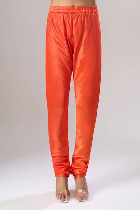 Buy_Surbhi Shah_Orange Organza Embroidery, Sequins, Stones Round Neck Anarkali Set 