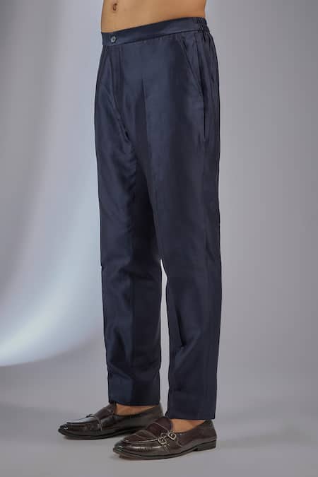 Buy_SALIL BHATIA_Blue Chanderi Silk Sequins, Pracheen Mahal Embellished Bundi Kurta Set _Online_at_Aza_Fashions