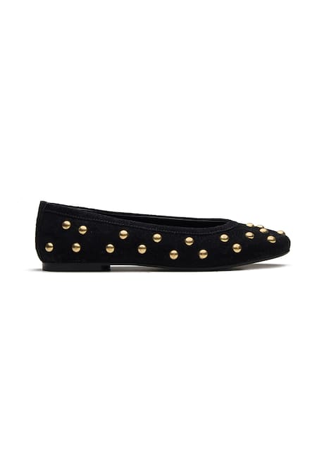 Dang Shoes_Black Candy Stud Embellished Ballet Flats _Online_at_Aza_Fashions