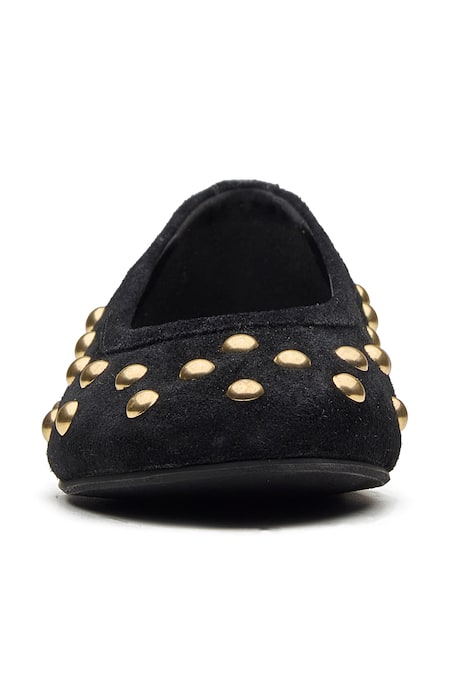 Buy_Dang Shoes_Black Candy Stud Embellished Ballet Flats _Online_at_Aza_Fashions