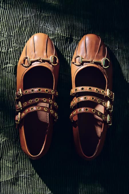 Dang Shoes Lucy Nappa Leather Buckle Strap Bellies 