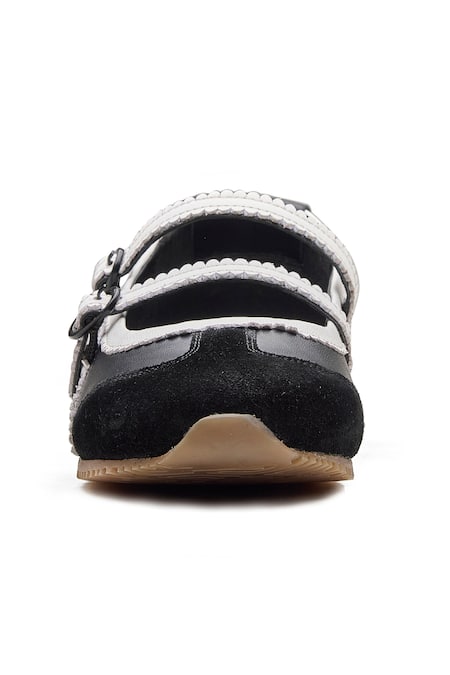 Buy_Dang Shoes_Black Suede And Nappa Leather Bubble Sneakerina _Online_at_Aza_Fashions