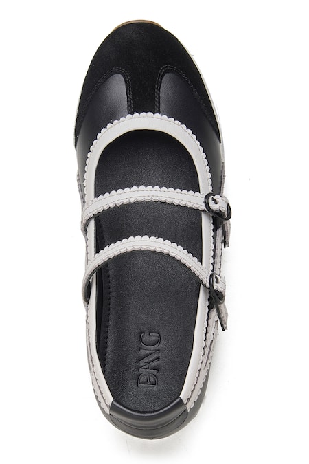 Shop_Dang Shoes_Black Suede And Nappa Leather Bubble Sneakerina _Online_at_Aza_Fashions