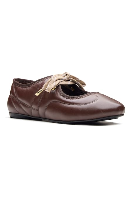 Buy_Dang Shoes_Brown Nappa Leather Bobbie Sneakers _Online_at_Aza_Fashions