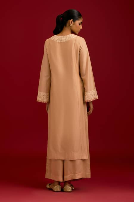 Devnaagri Chanderi Dori Embroidered Kurta & Palazzo Set 