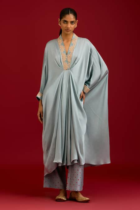 Devnaagri Modal Satin Kaftan & Pant Set 