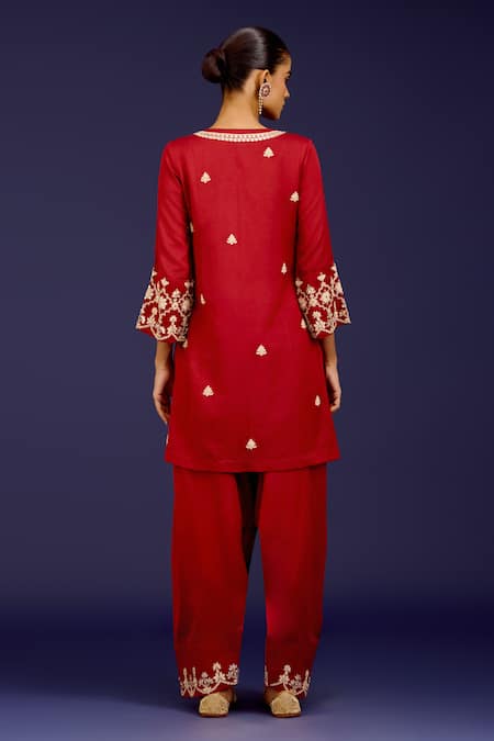 Devnaagri Mirror & Dori Embroidered Kurta Set 