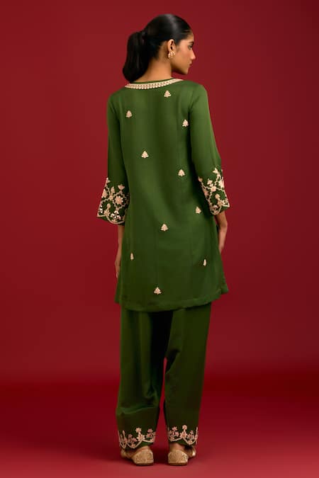 Devnaagri Mirror & Dori Embroidered Kurta Set 