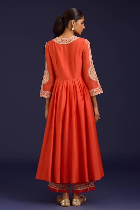 Devnaagri Dori Embroidered Anarkali Palazzo Set 