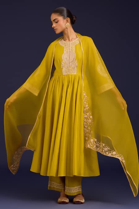 Devnaagri Mirror & Sequin Work Anarkali Set 