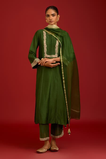 Devnaagri Mirror & Dori Embroidered Kurta Set 