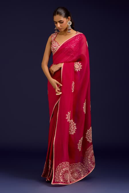 Devnaagri Embroidered Saree With Blouse 