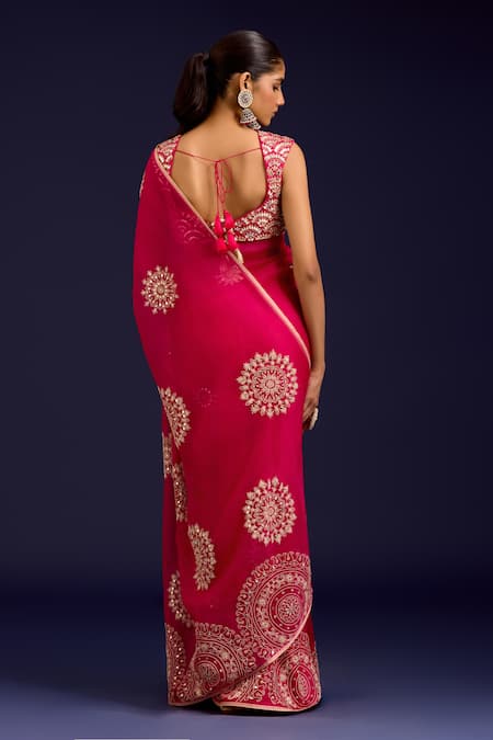 Devnaagri Embroidered Saree With Blouse 