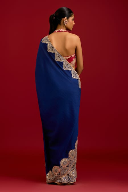 Devnaagri Dori Embroidered Chinniya Silk Saree With Blouse 